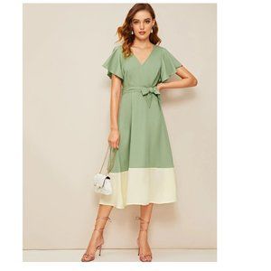 Green Wrap-Around Spring Dress